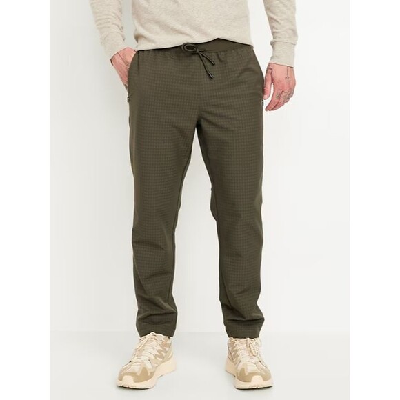 Old Navy Textured Woven Performance Joggers Mens S Green Zip Pockets NEW - Picture 1 of 10
